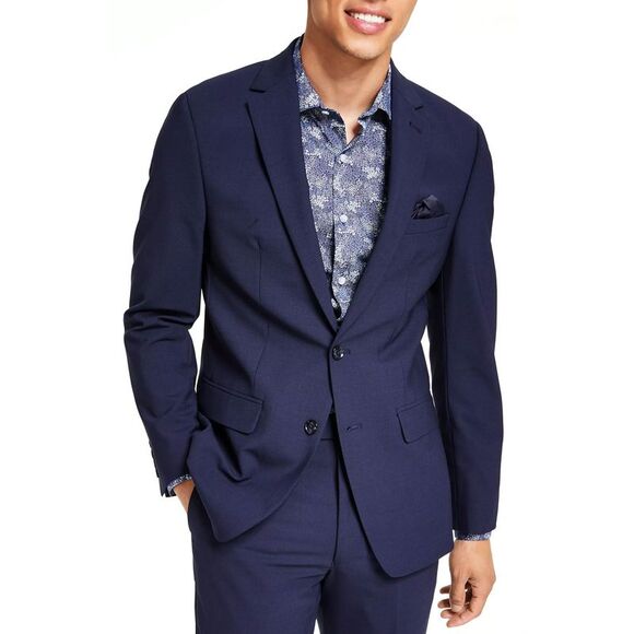 Bar III Mens Slim-Fit Solid Blazer 44 Regular Blue Sport Coat - NWT $295 - Picture 1 of 3